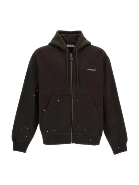 Carhartt WIP Hooded Painter bluza rozpinana z kapturem brązowa