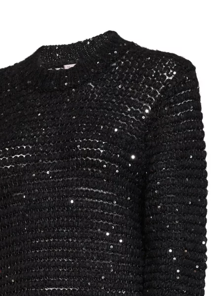 Pulover Herno cu broderie ajurat negru