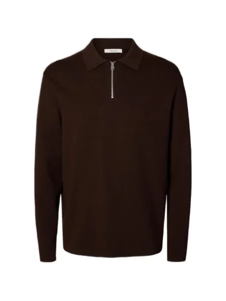 Tricou polo Selected maro