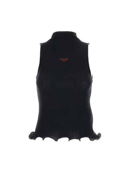 Top Fendi wełniany czarny