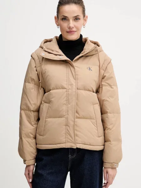 Calvin Klein Jeans bezrękawnik puchowy zimowa beżowy