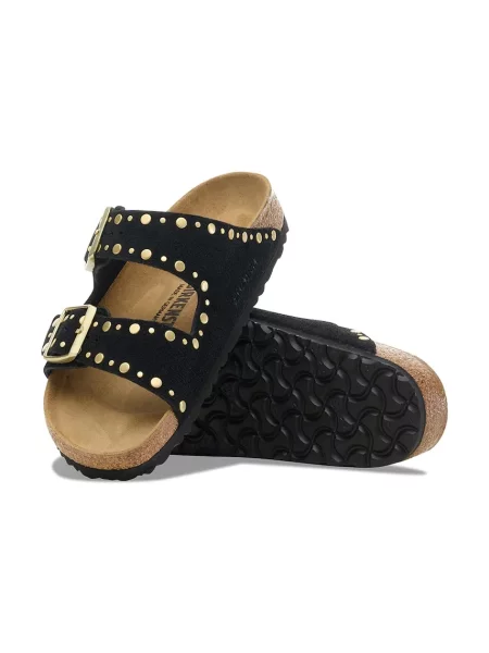 Замшевые шлепанцы Birkenstock черные