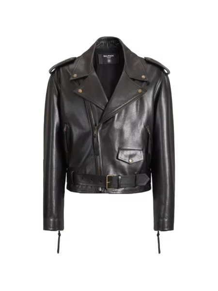 Geanta de piele Balmain negru