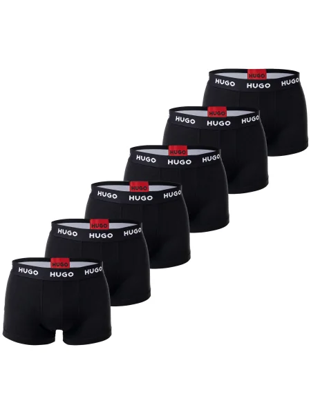 HUGO Boxeralsók piros / fekete fehér