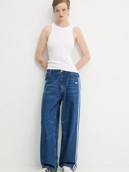 Джинсы Adidas Originals с высокой посадкой