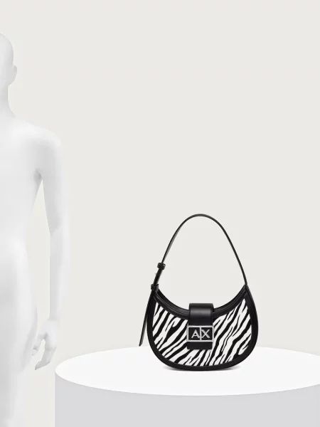 Кожаная сумка хобо Armani Exchange
