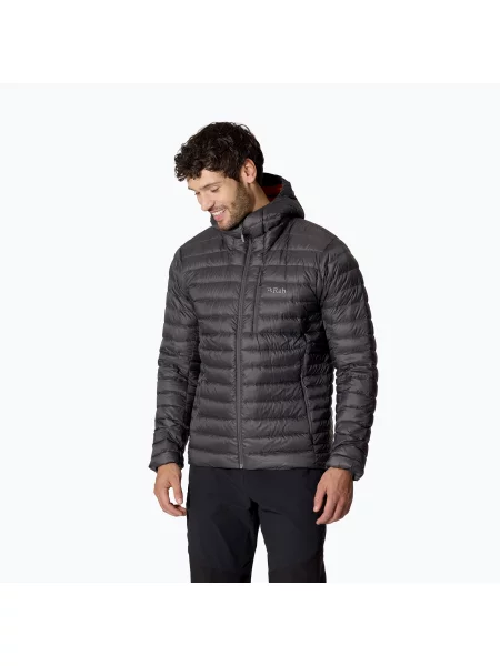 Мъжко пухено яке Rab Microlight Alpine Hoody graphene сиво