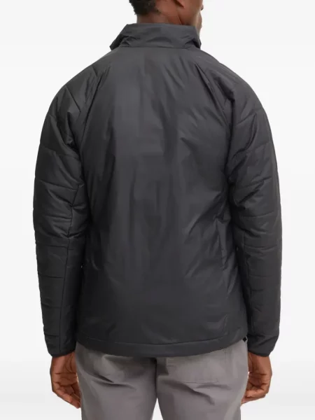 Пухен елец Adidas на райета с качулка бяло