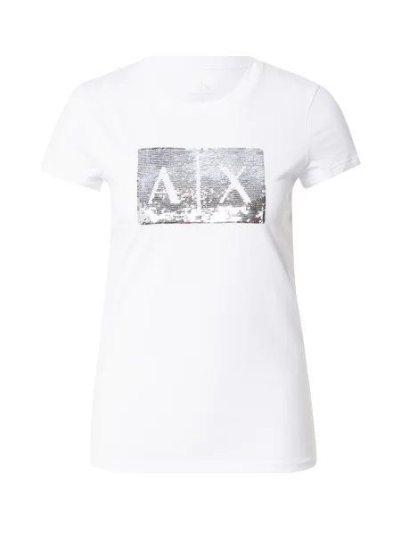 ARMANI EXCHANGE Tricou / argintiu alb
