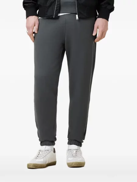 Pantaloni Allsaints alergare cu autograf cu cordon gri