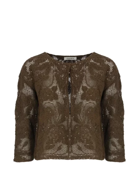 Cardigan Kangra cu broderie maro