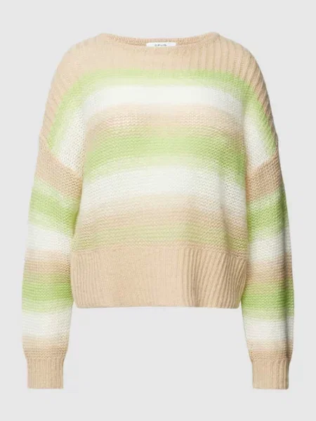 Sweter z dzianiny o kroju loose fit z dodatkiem wełny model „Pradient” Opus
