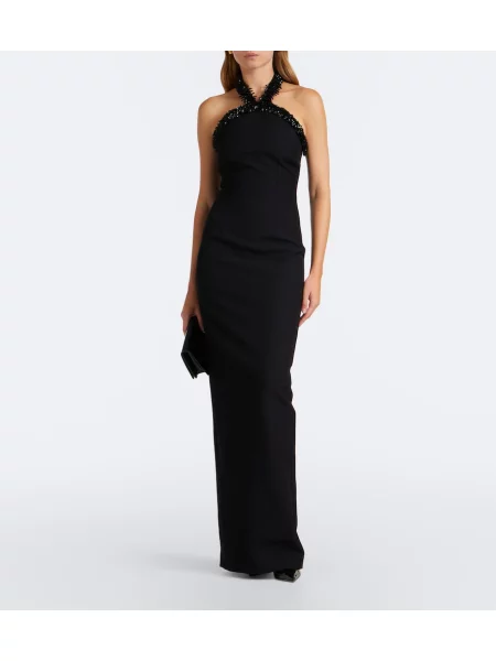 Rochie Roland Mouret cu gât halter negru