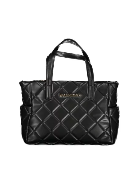 Lniana torebka Valentino Bags czarna