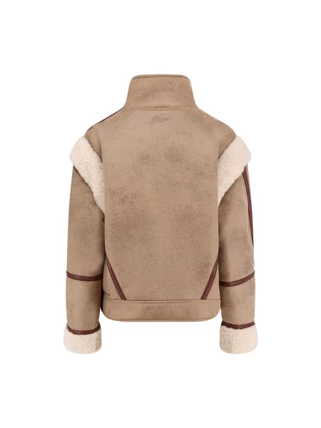 Kurtka przejściowa Boss Orange skórzana brązowa