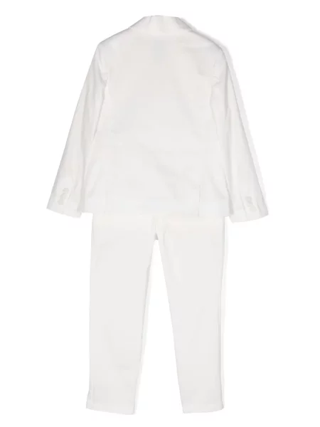 Dvouřadé oblekové džínové šortky Edoti bílé