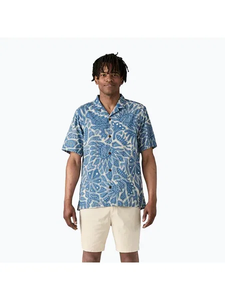 Мъжка риза Patagonia Tidal Threads Camp bees and lowers/still blue синьо