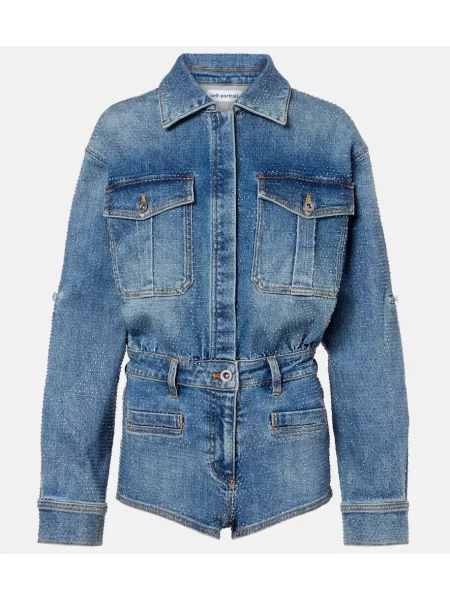 Salopetă Self-portrait albastru