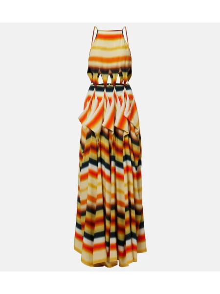 Rochie maxi Loewe de mătase cu dungi