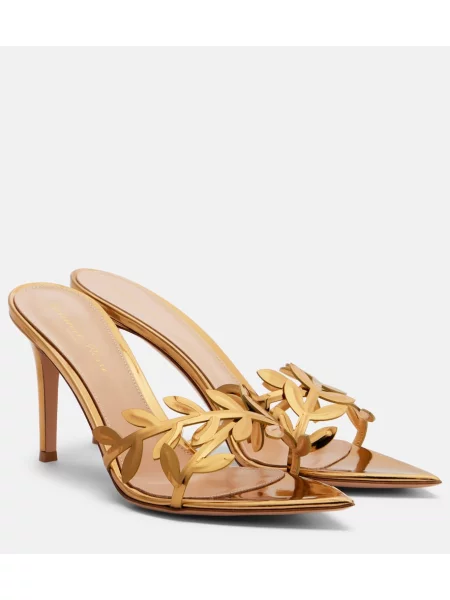 Papuci tip mules Gianvito Rossi din piele cu lentilă oglindă