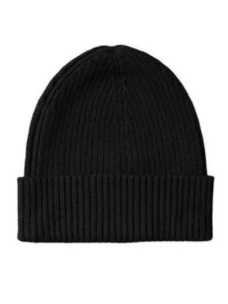 Calvin Klein Čiapka Patch Chunky Rib Cotton Beanie čierna