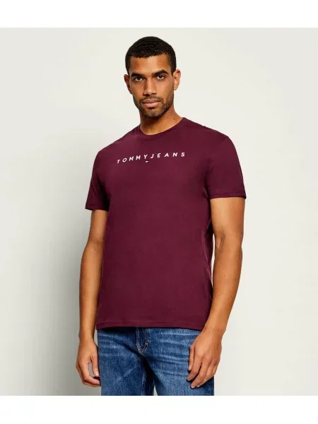 Tommy Jeans Póló Linear Logo lila