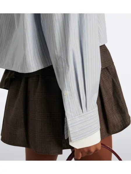Decupat cămașă Acne Studios cu dungi din poplin albastru