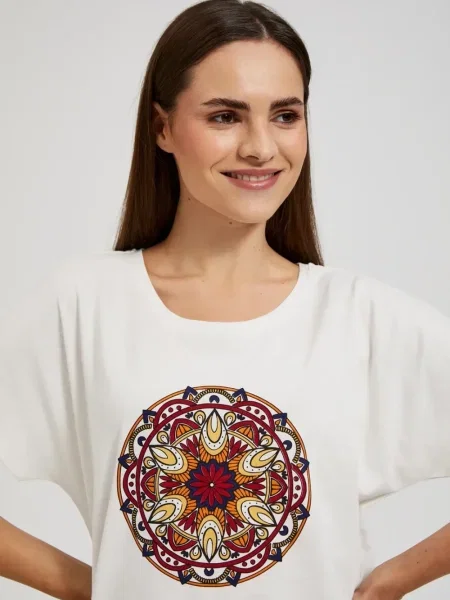Tricou Moodo cu imagine alb