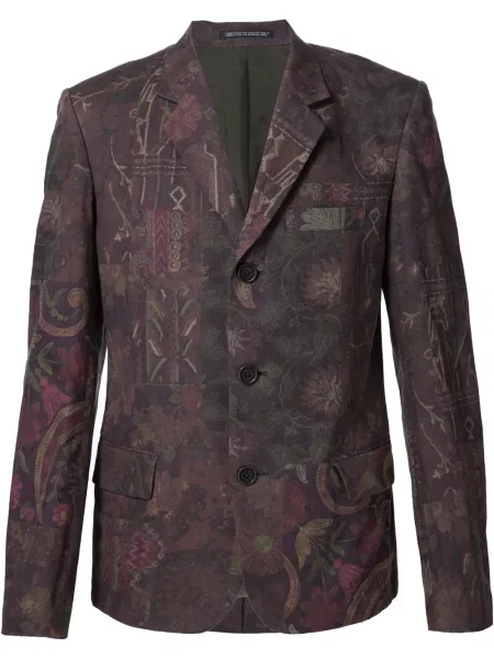 Blejzer Yohji Yamamoto s cvjetnim printom s printom smeđa