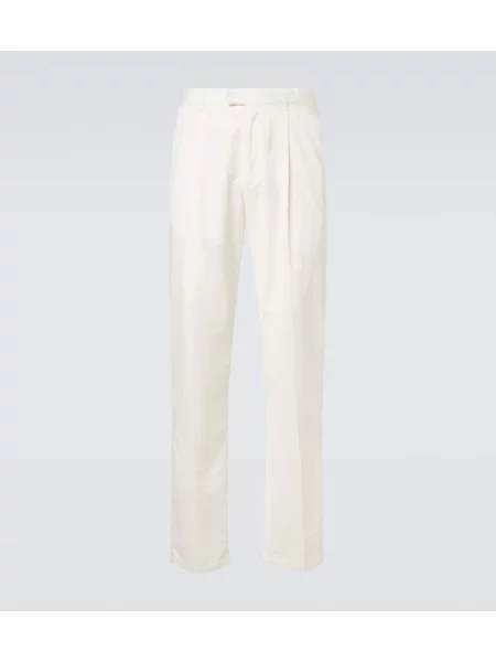 Pantaloni The Row din cașmir alb