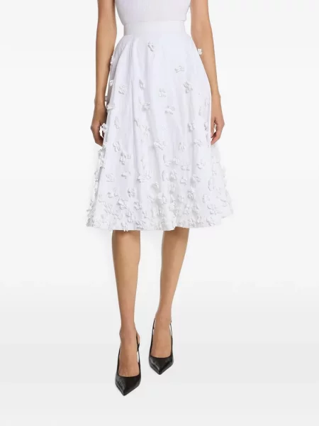 Siuvinėtas gėlėtas sijonas Michael Kors Collection a eilutė juoda