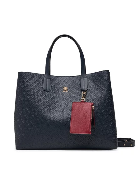 Torbica Tommy Hilfiger Th Icon Satchel Mono Tamnoplava
