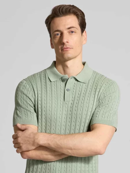 Koszulka polo o kroju slim fit o wyglądzie dzianiny Christian Berg Men