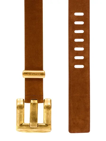 Curea Balmain din piele de căprioară maro