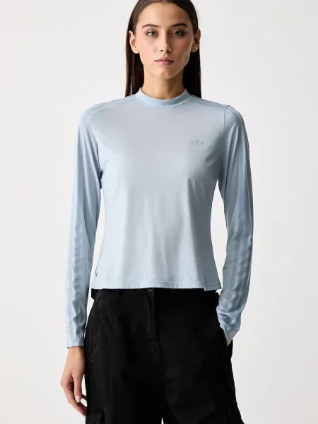 Tricou cu mânecă lungă Adidas Originals albastru