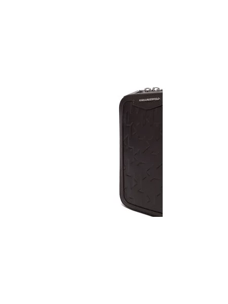 Usnjena torbica za okoli pasu Karl Lagerfeld K/LOOM rjava