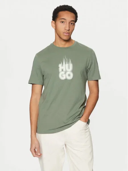 HUGO Tricou Dalayer verde
