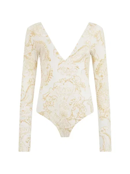 Body Roberto Cavalli cu imagine cu decolteu în V cu model paisley