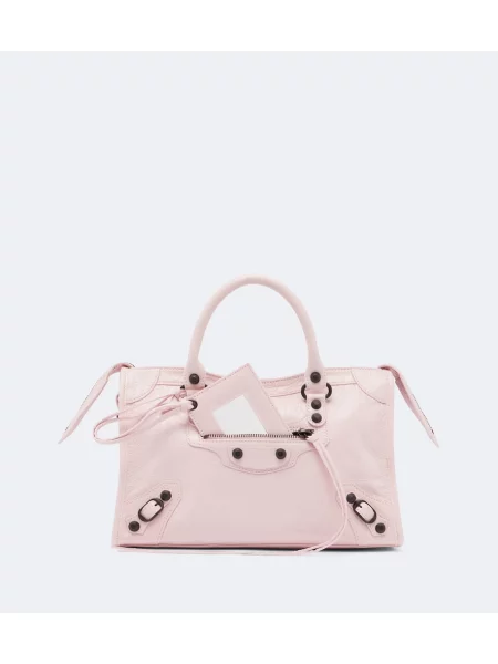 Top Balenciaga din piele roz