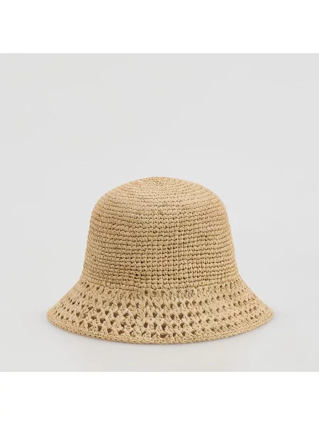Reserved Bucket klobouk z rafie pšeničná
