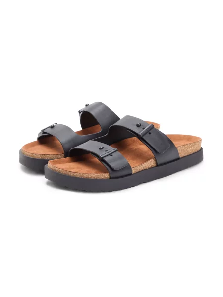 Šľapky Tommy Hilfiger Cork Adjustable Lth Sandal čierna