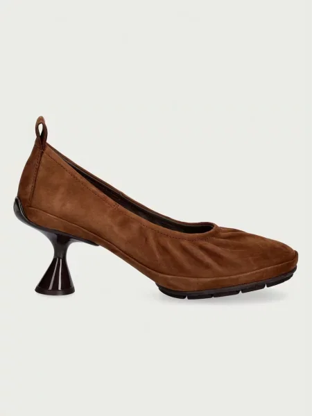 Camper pantofi cu stiletto din piele întoarsă Right Left maro