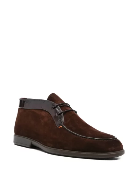 Desert boots Santoni με κορδόνια με δαντέλα καφέ