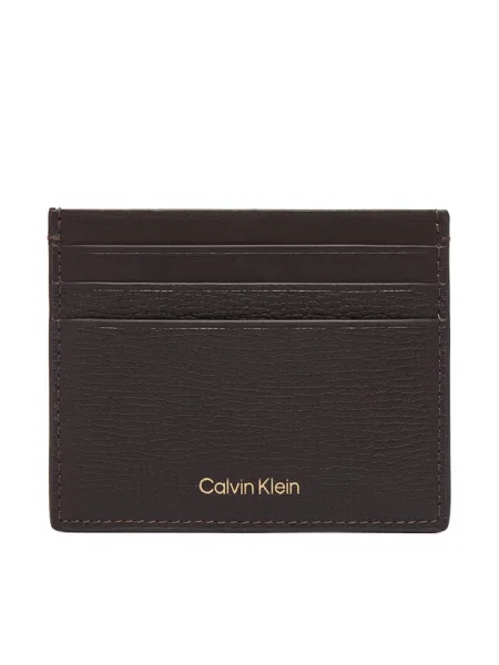 Etui na karty kredytowe Calvin Klein brązowy