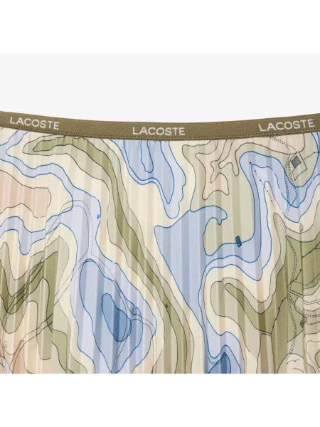 Lacoste Plisowana Spódnica Z Nadrukiem Topography biała