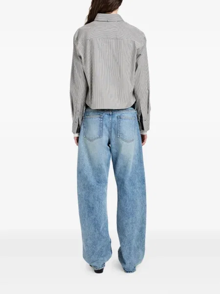 Риза Proenza Schouler White Label на райета изрязани бяло
