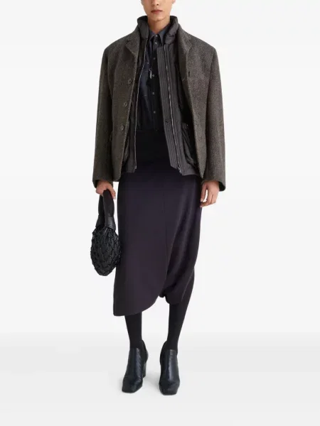 Sacou Lemaire cu model herringbone maro