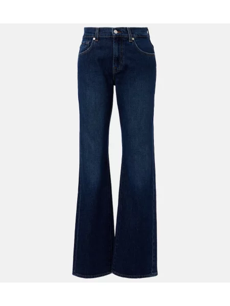 Proste jeansy 7 For All Mankind z wysoką talią niebieskie