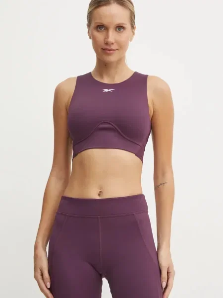 Oříznuté top Reebok fialový