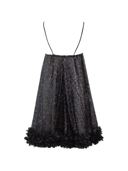 Rochie mini Loretta Caponi cu paiete cu model floral negru